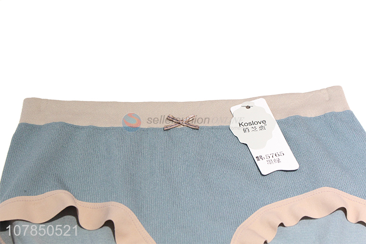 New arrival blue cotton seamless panties for ladies