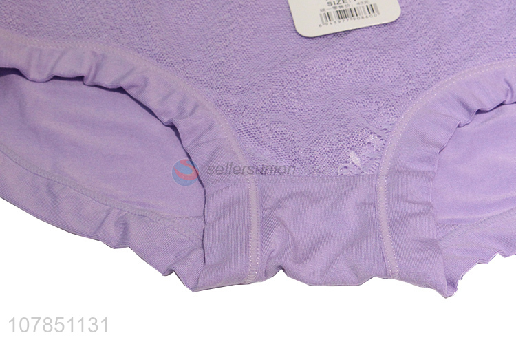 High quality high-waist purple breathable briefs for ladies