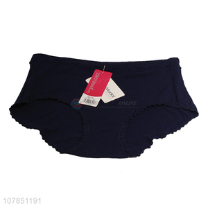 Low price dark blue mid-waist seamless panties for women