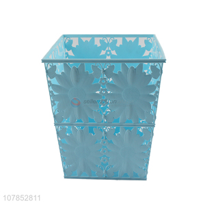 Best selling blue hollow fashion rubbish bin with top quality