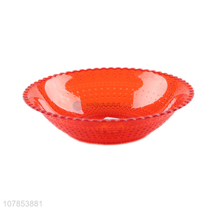 Yiwu wholesale red plastic transparent fruit plate dessert plate