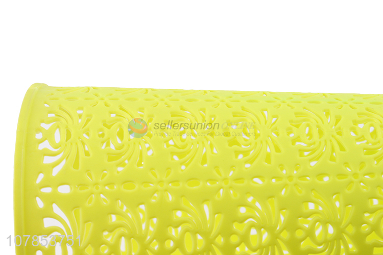 Yiwu Direct Sale Green Plastic Hollow Home Storage Basket