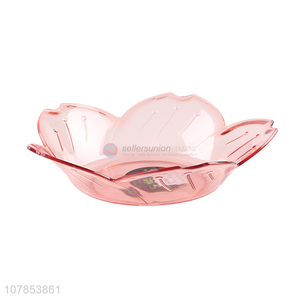 New arrival pink plastic transparent fruit plate living room dessert plate