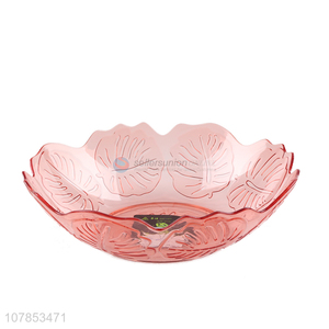 Hot selling pink plastic transparent dessert plate fruit dish