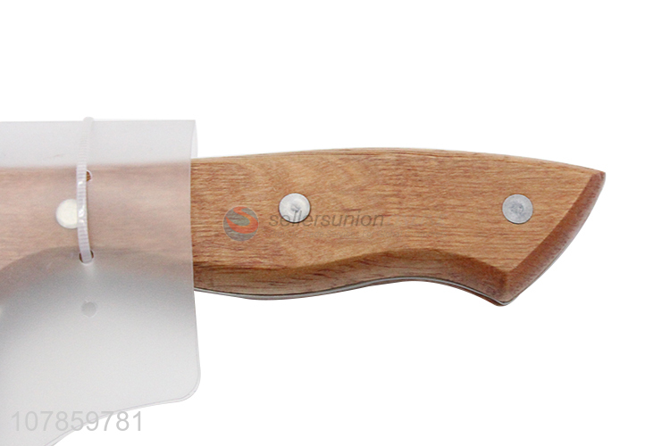 Hot selling silver stainless steel kitchen knife with wooden handle