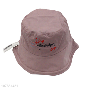 Factory price fashion pink embroidery outdoor fisherman hat