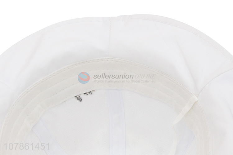 Wholesale cheap price white embroidery windproof fisherman hat