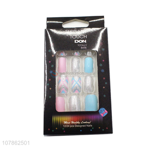 Popular Ladies Nail Art Fake Nails Press On False Nail Tips Set