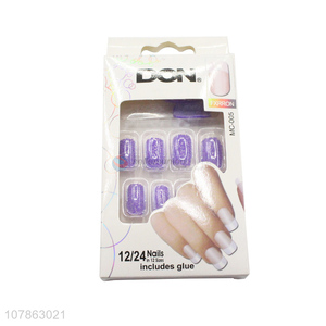 Fashion Fake Nails Artificial Nail Tips With Nail Glue Set