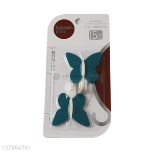 Private label butterfly shape wall hanging hook traceless hooks