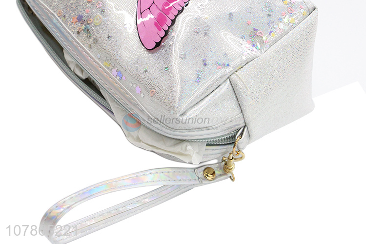 Best sale creative design quicksand makeup bag for lady