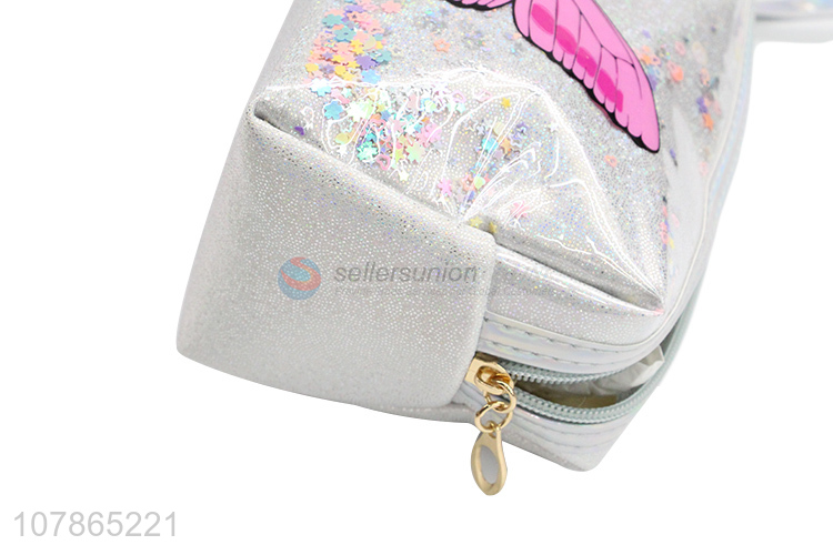 Best sale creative design quicksand makeup bag for lady