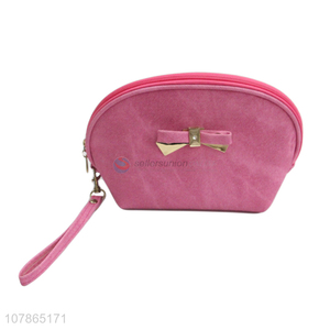 China factory rose red makeup bag cosmetic bag with zipper