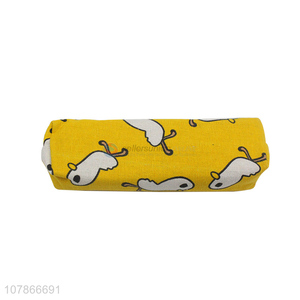 Hot selling cartoon pattern canvas pencil bag for stationery