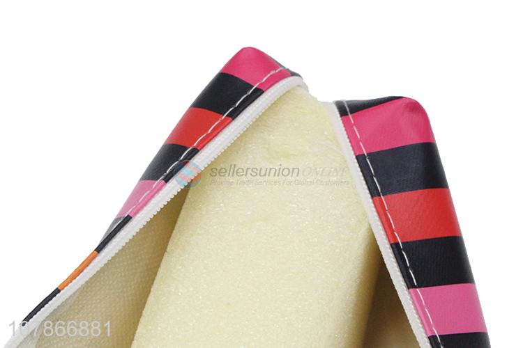 China wholesale stripe pattern school office stationery pencil bag