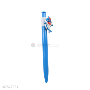 China export blue cartoon shark press ballpoint pen wholesale