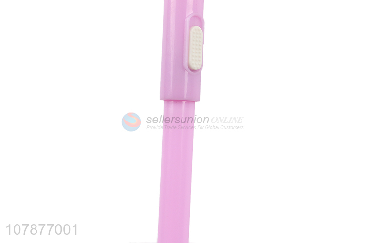 New design cartoon owl pink plastic press ballpoint pen