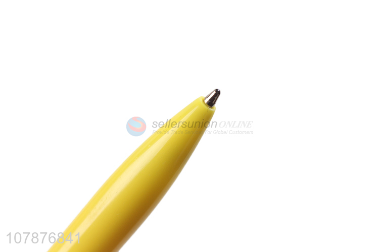 Factory direct sale yellow plastic pressing ballpoint pen