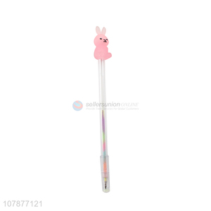 New design cartoon rabbit multicolor highlighter pen wholesale