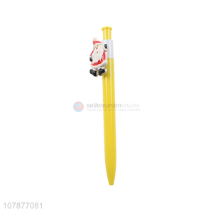 Hot selling yellow plastic Santa writing ballpoint pen wholesale