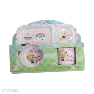 China manufacturer cute baby melamine dinnerware set kids tableware set