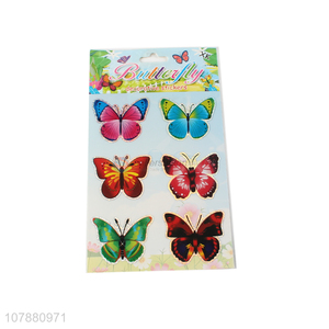 High quality multicolor butterfly sticker cartoon flat sticker