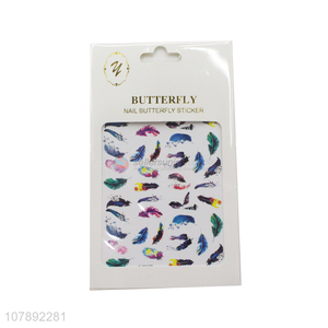 Popular products feather pattern women nail art stickers for sale