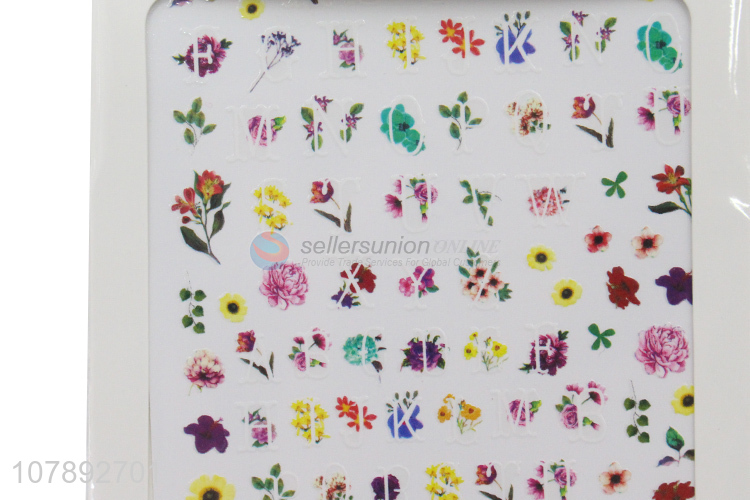 Most popular flower pattern mini paper nail art stickers wholesale