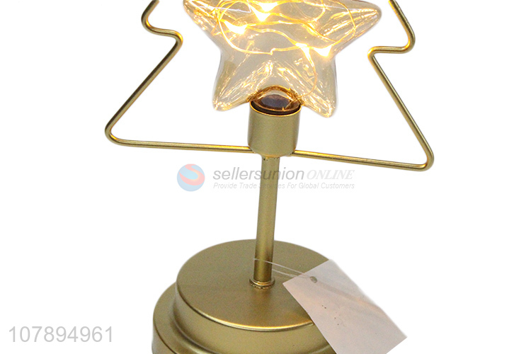 High quality Xmas decoration tree shaped led Christmas night lamp iron crafts