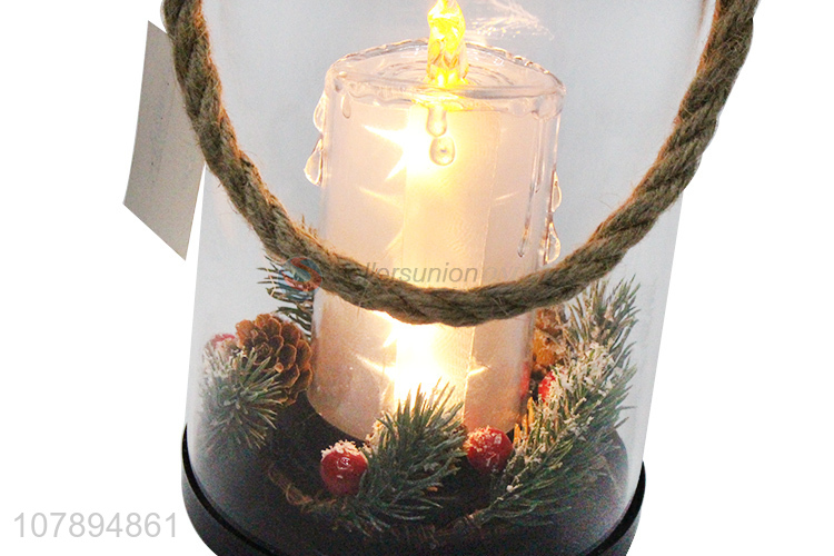 China factory portable battery operated Christmas led candle with rope