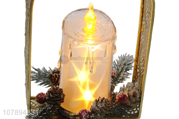 Promotional product metal art led light candle for Christmas decoration