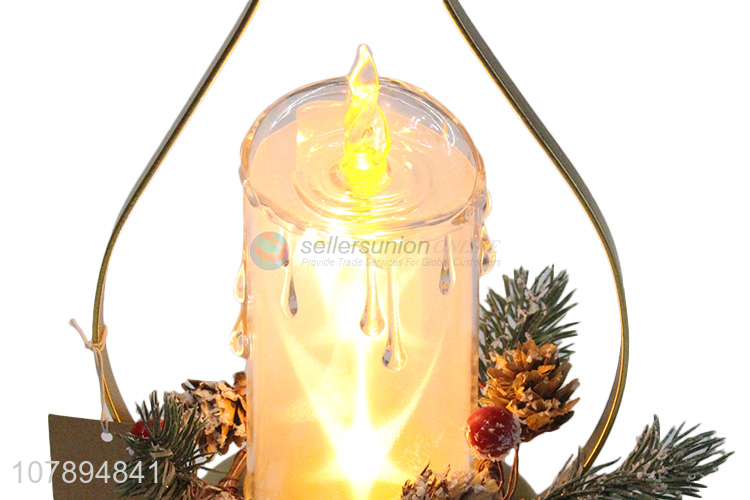 China supplier decorative Christmas led light candle with metal frame