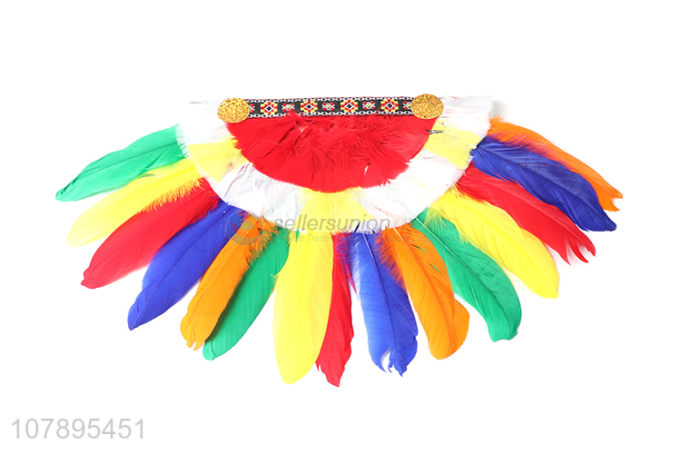 Online wholesale colored feather indian headdress headband