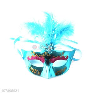 Top products durable blue feather party mask for decoration