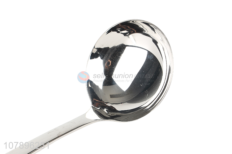 High quality silver stainless steel long handle soup spoon