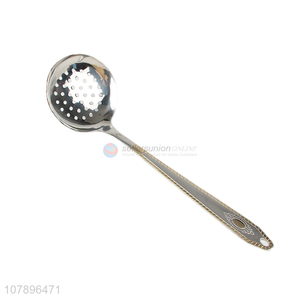 Good price silver mirror flower long handle colander wholesale