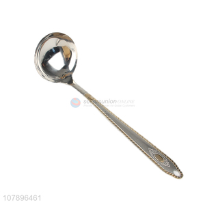 New arrival silver mirror flower stainless steel soup spoon