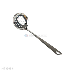 Wholesale silver long handle stainless steel hot pot colander