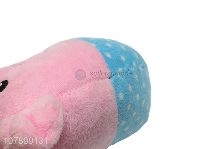 China products pig shape plush soft pets interactive chew toys