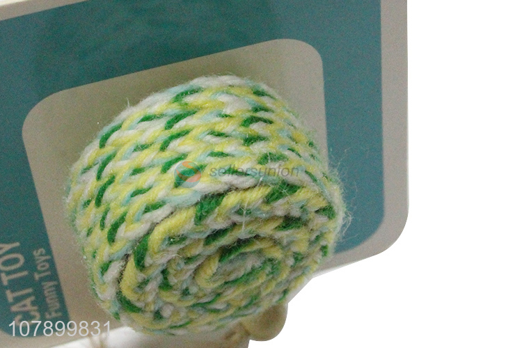 Custom Woolen Yarn Ball Feather Cat Toy Pet Cat Chew Toy