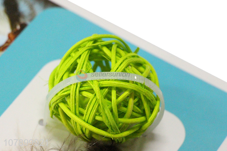 Wholesale Feather Rattan Ball Interactive Pet Cat Toy