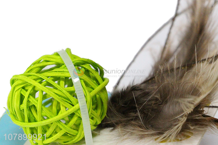 Wholesale Feather Rattan Ball Interactive Pet Cat Toy