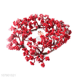 Hot sale red artificial berry christmas wreath for party