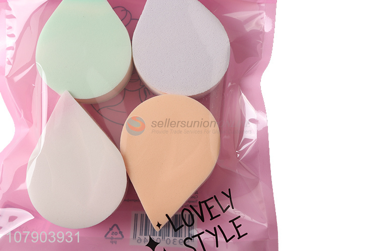 New Design 4 Pieces Drop-Shaped Makeup Puff Powder Puff Set