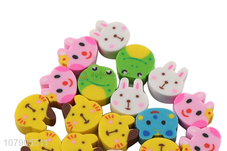 Factory Wholesale Cartoon Animal Shape Mini Eraser For Students