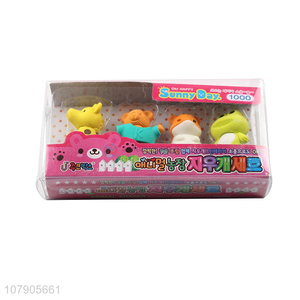 Best Sale Cartoon Animal Funny Eraser Students Eraser Set