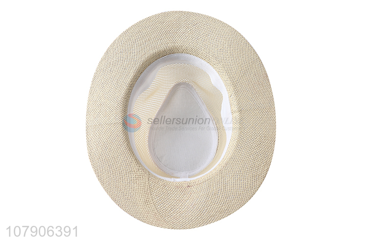 Hot selling summer adults paper straw fedora hat beach panama hat wholesale