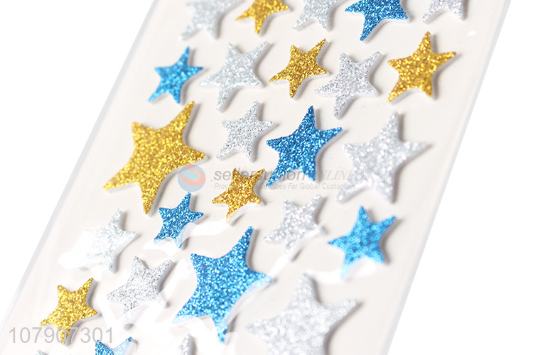 Good wholesale price five-pointed star glitter stickers for children