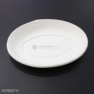 Yiwu wholesale white disposable oval lunch box takeaway plate