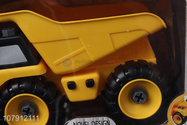 Wholesale kids toy car diy disassembly construction self-discharging truck